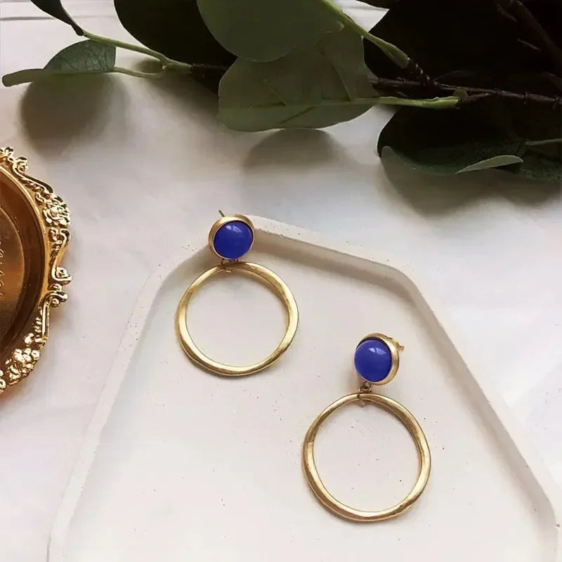 Gold and Lapis Lazuli Earrings