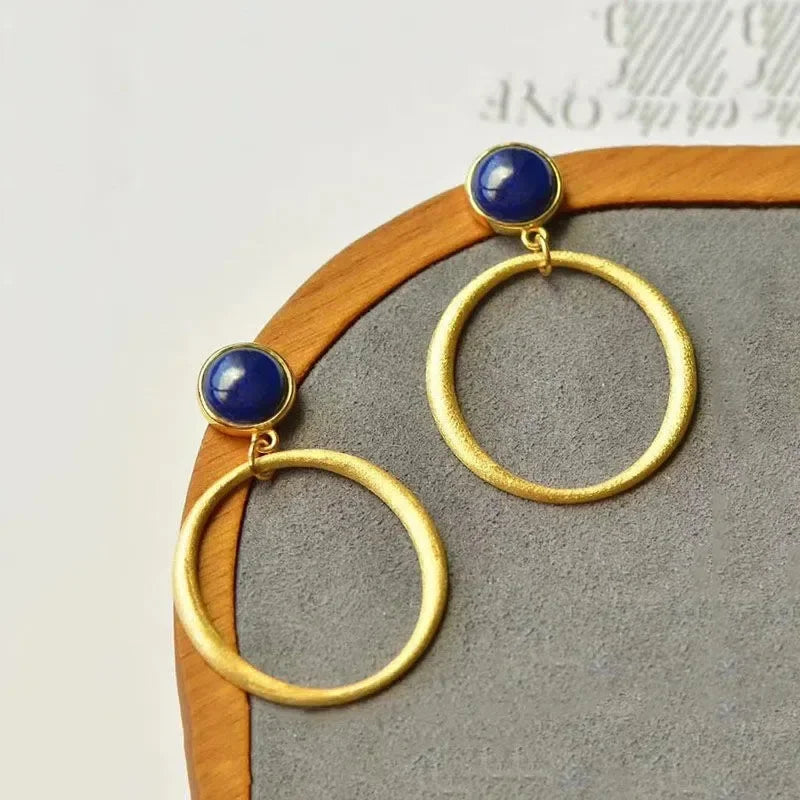 Gold and Lapis Lazuli Earrings