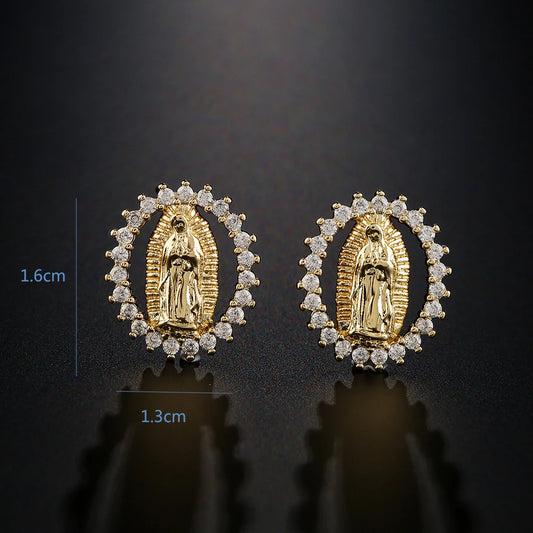 Virgin Mary Stud Earrings