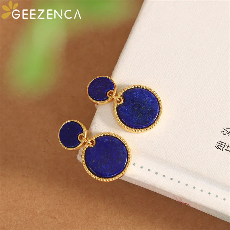 Gold and Lapis Lazuli Earring Style 2