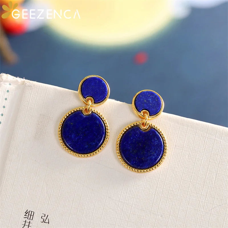 Gold and Lapis Lazuli Earring Style 2