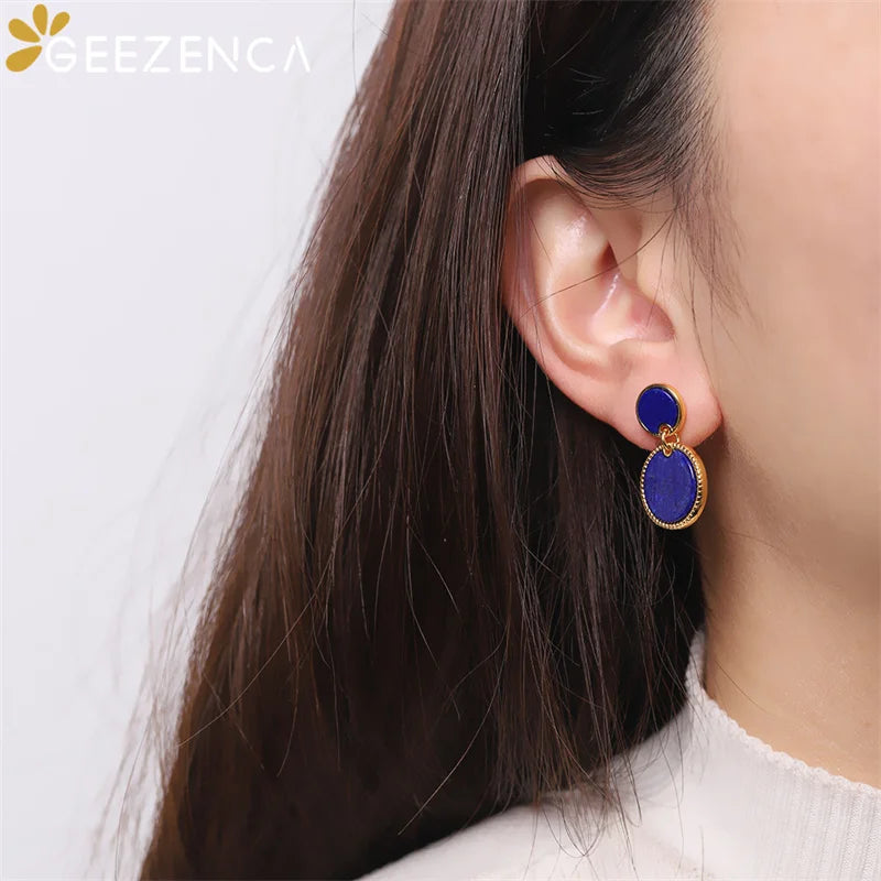 Gold and Lapis Lazuli Earring Style 2