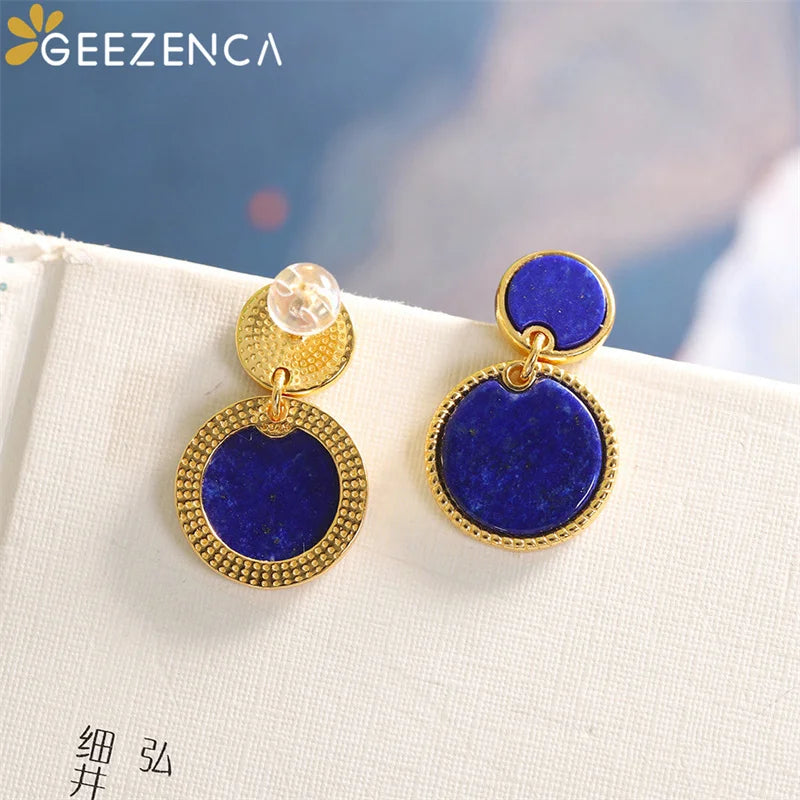 Gold and Lapis Lazuli Earring Style 2